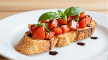 Deliziosa bruschetta preparata con friggitrice ad aria, croccante e saporita.