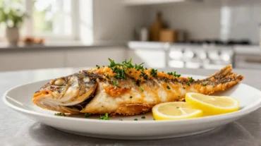 Delizioso filetto di orata cotto in friggitrice ad aria per un piatto leggero e saporito.