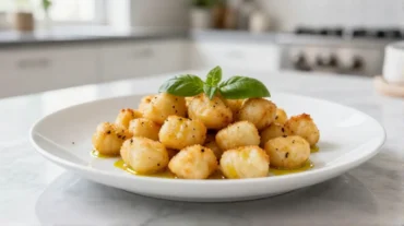 Deliziosi gnocchi preparati in friggitrice ad aria per un pasto leggero e croccante.