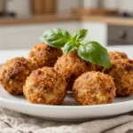 Deliziose polpette di carne preparate in friggitrice ad aria, croccanti e saporite.