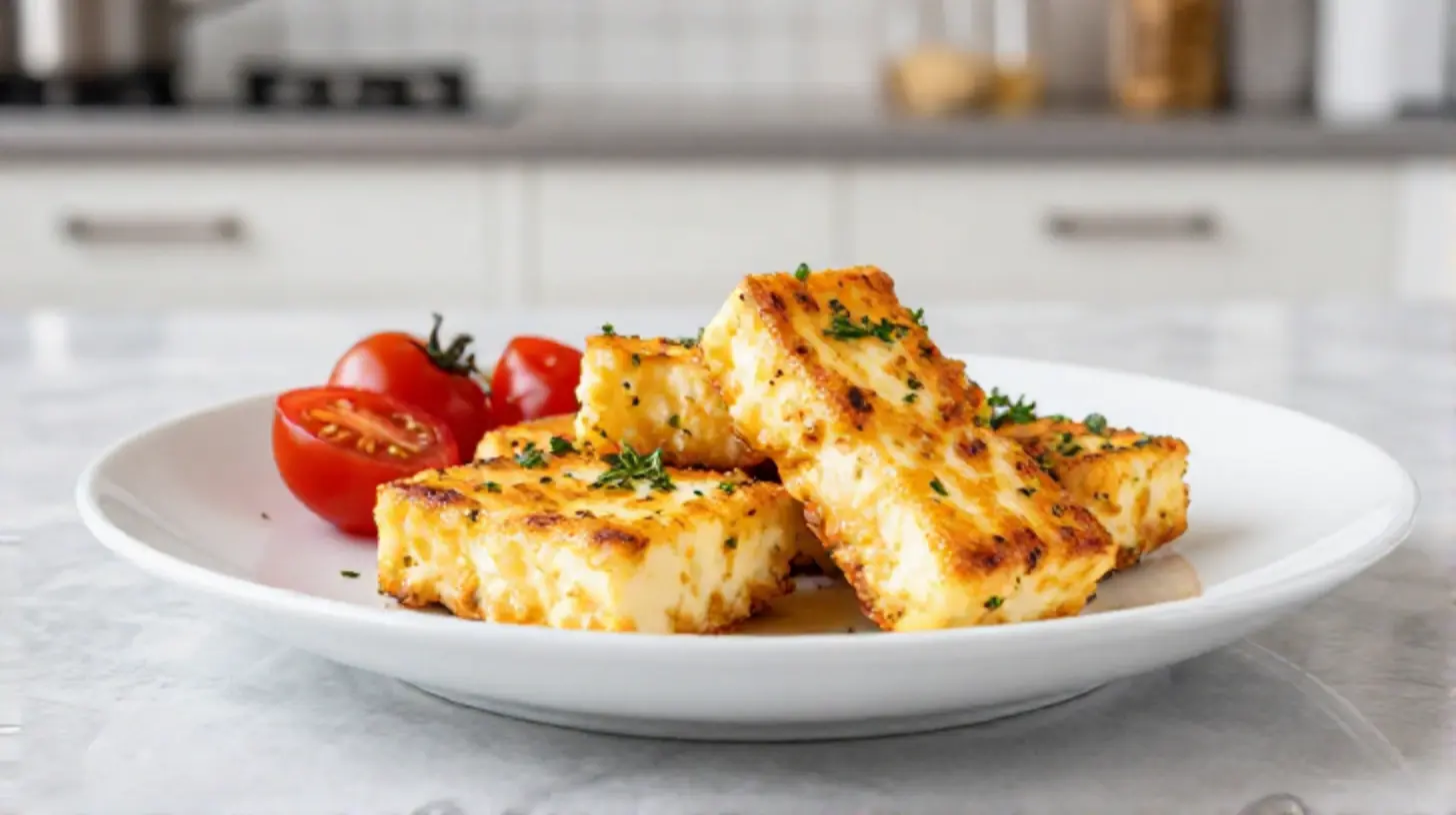 Deliziosa feta croccante preparata nella friggitrice ad aria per un piatto saporito e sano.