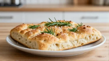 Deliziosa focaccia cotta in friggitrice ad aria, croccante e profumata.