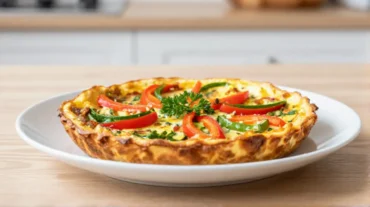Deliziosa frittata preparata con la friggitrice ad aria, leggera e saporita.