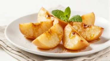 Deliziose mele cotte preparate in friggitrice ad aria per un dessert leggero.