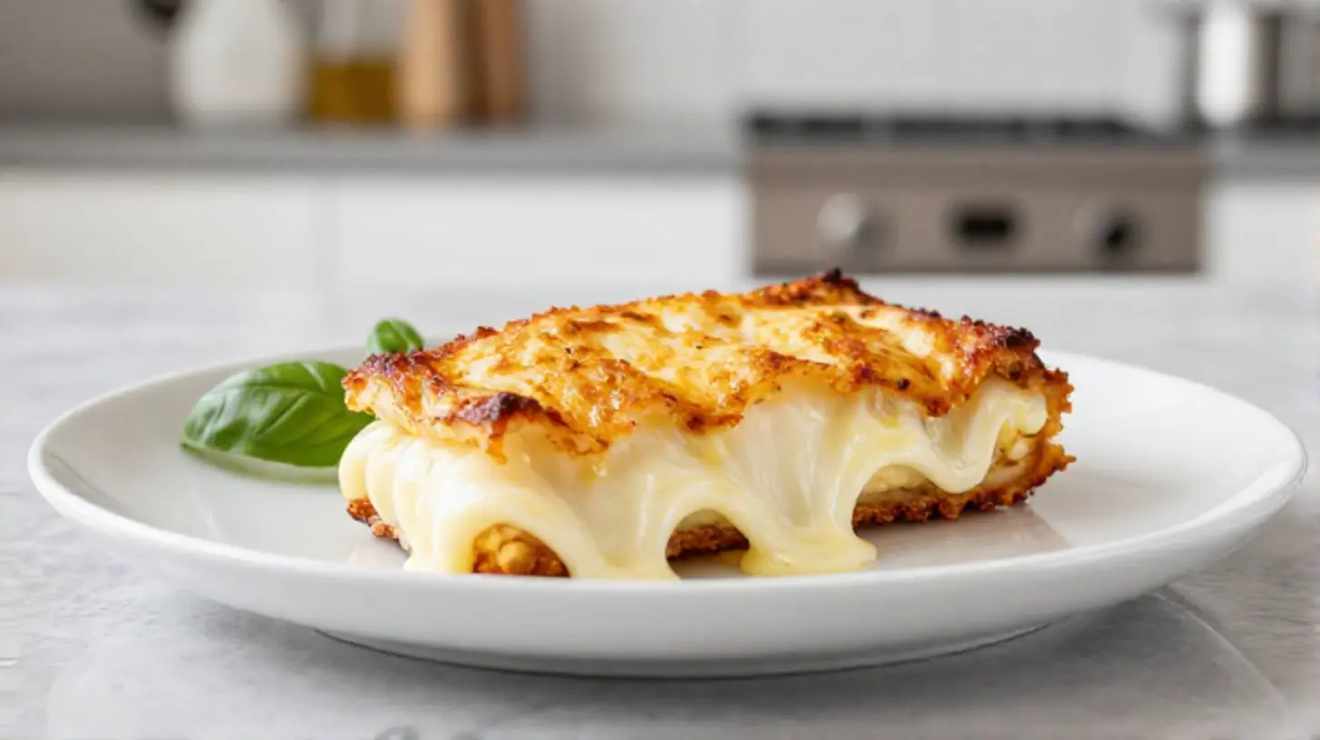 Deliziosa mozzarella in carrozza croccante cotta in friggitrice ad aria.