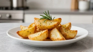 Deliziose patate surgelate cotte nella friggitrice ad aria, croccanti e dorate.