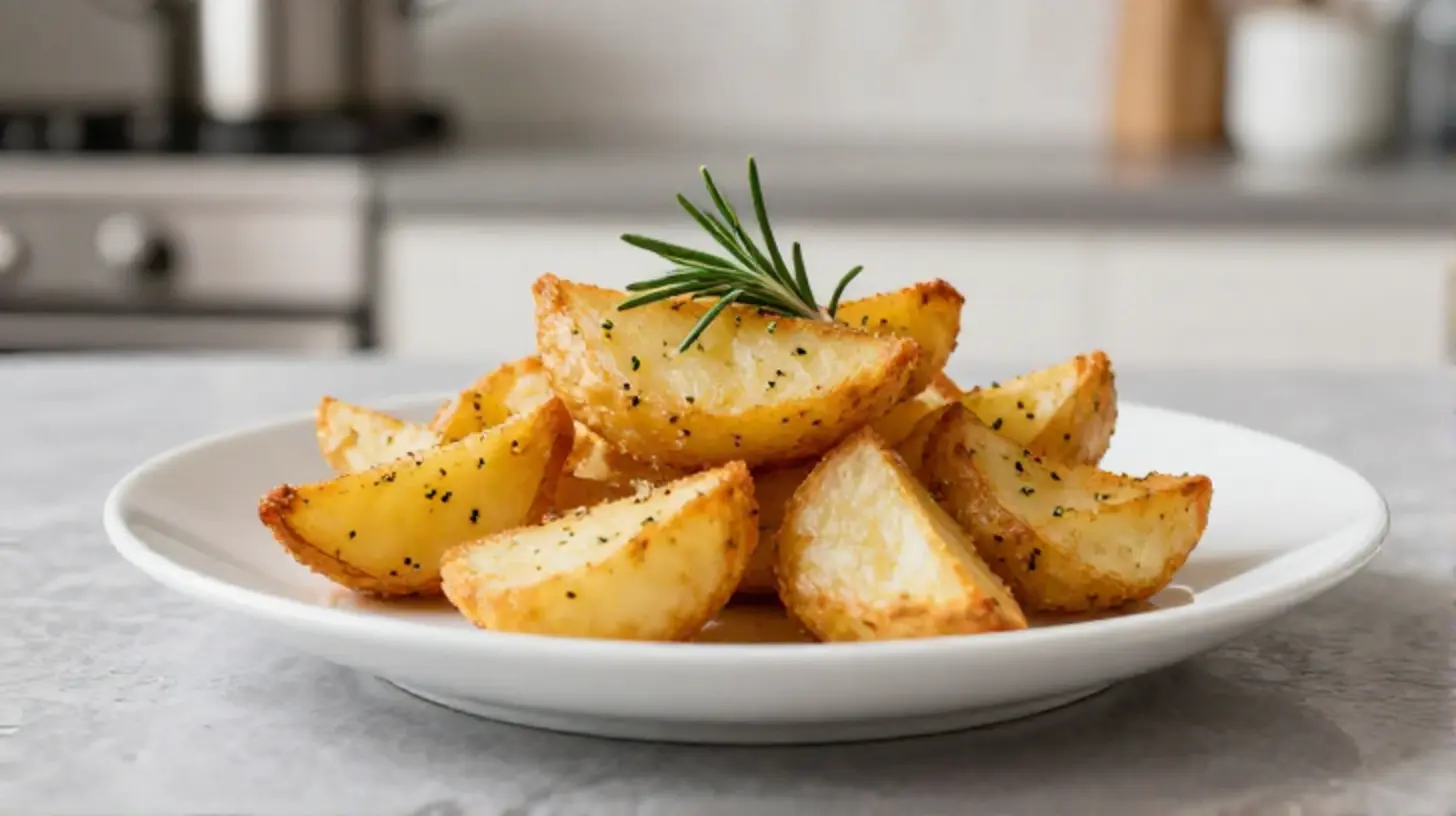 Deliziose patate surgelate cotte nella friggitrice ad aria, croccanti e dorate.