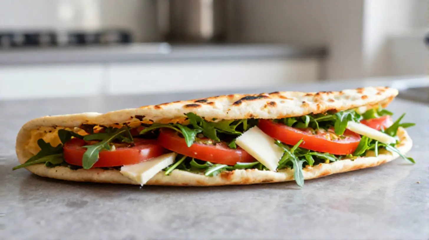 Deliziosa piadina cotta nella friggitrice ad aria, perfetta per un pranzo veloce e gustoso.