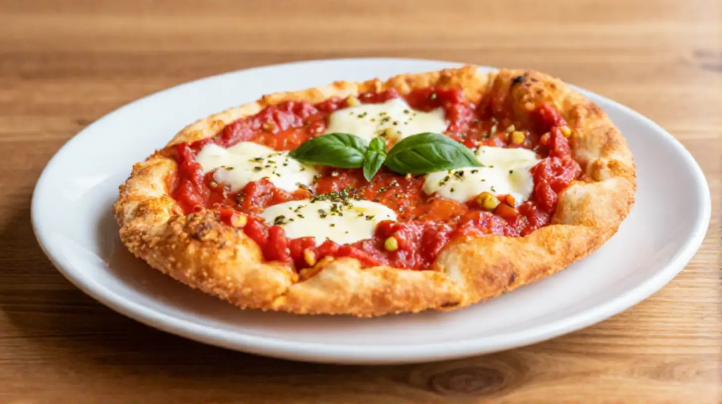 Deliziosa pizza croccante cotta in friggitrice ad aria per un gusto autentico.