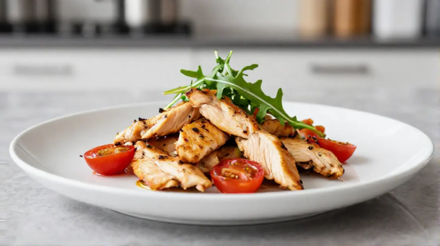Deliziosi straccetti di pollo cotti nella friggitrice ad aria per un pasto sano e gustoso.