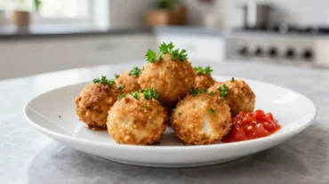 Deliziose polpette di merluzzo appena cotte nella friggitrice ad aria, croccanti e saporite.