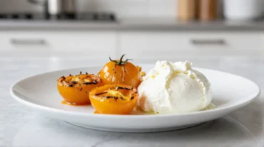 Deliziosa ricotta e pomodorini cotti nella friggitrice ad aria per un piatto leggero e saporito.